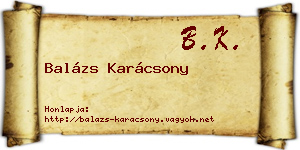 Balázs Karácsony névjegykártya