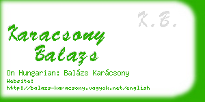 karacsony balazs business card