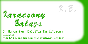 karacsony balazs business card